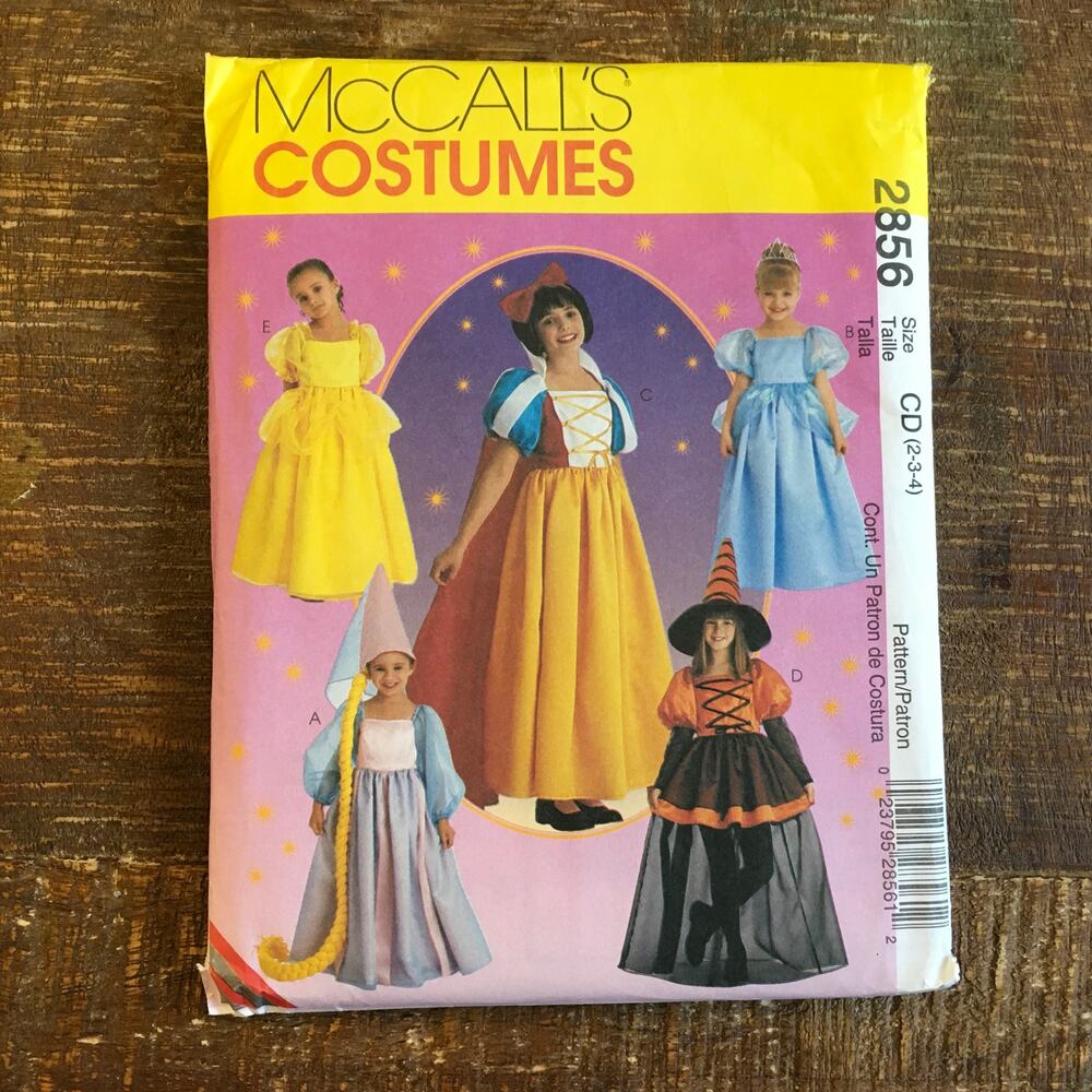 McCalls Sewing Pattern 2856 Toddler Costume Fairy Tale Storybook Princess UNCUT
